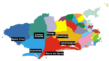 Mapa da Zona Oeste do Rio de Janeiro