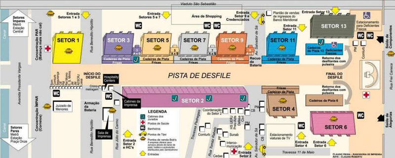 Sambódromo Rio de Janeiro Mapa Sambódromo Rio de Janeiro Mapa